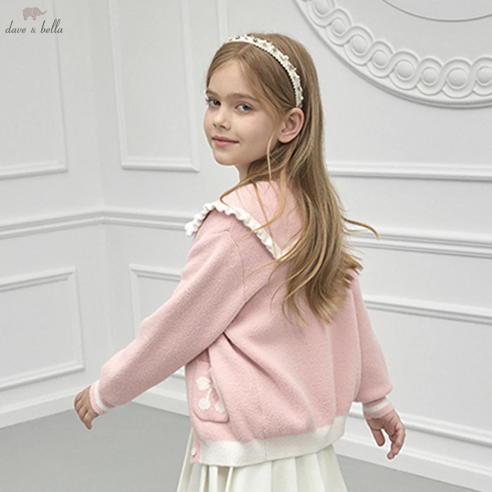 

Dave Bella Girls Autumn Winter Cardigan Sweater for Children Cute Long Sleeve Knitted Sweater Kids Outwear Cardigan DK3235759 ﻿