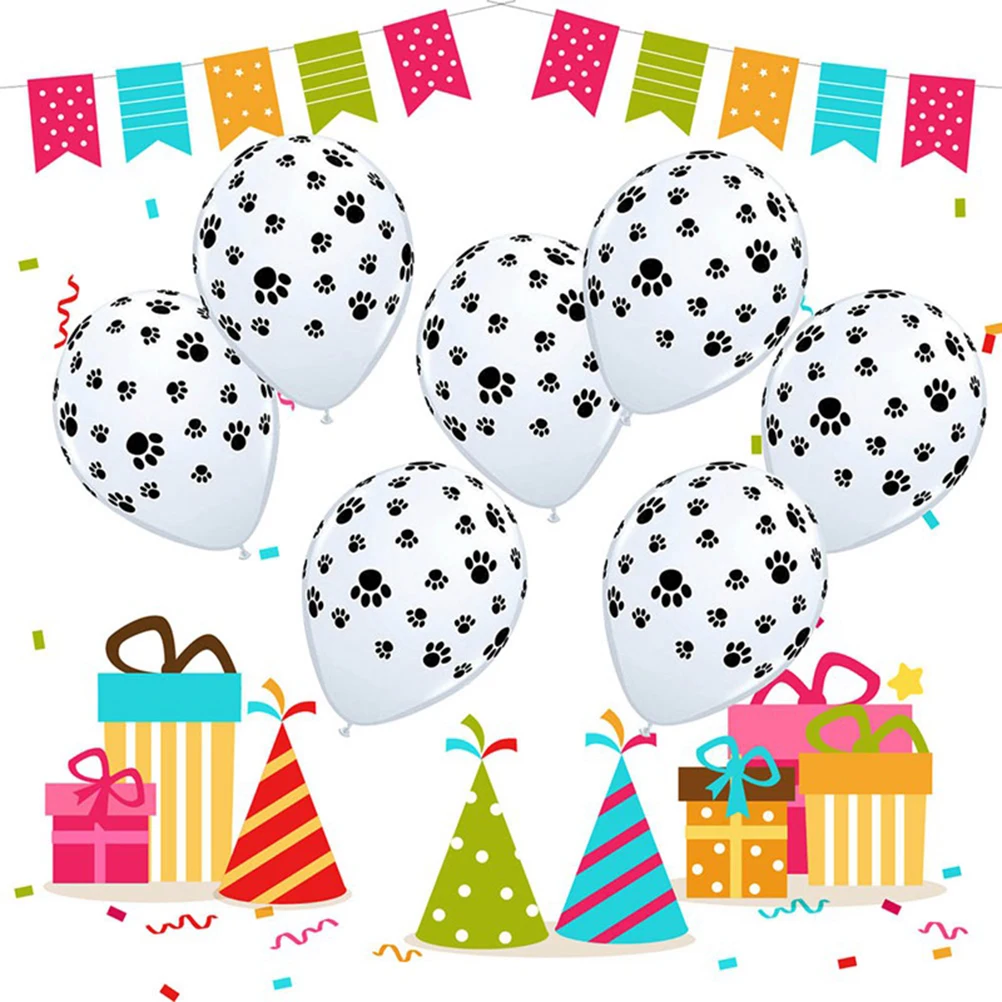 

12 Pcs Balloons Dog Footprint Dog Footprint Balloons Printed Party Decoration Supplies Birthday Wedding Festive