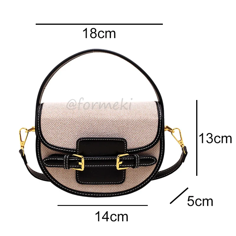 Formeki New Arrivals Women\'S Bag Handbag Ins Fashion Mixed Color Retro Crossbody Bag Saddle Bag