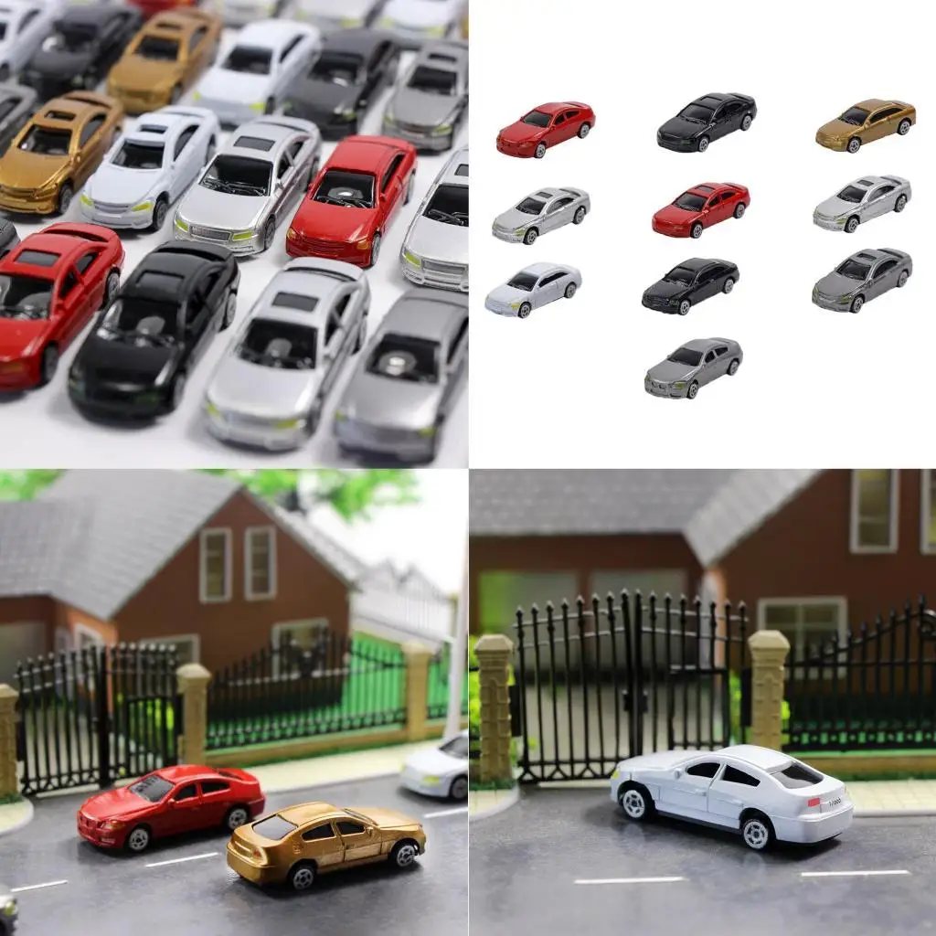 NEW 10Pcs 1:87 HO Scale Model Car Building Kit Train Scenery Parts