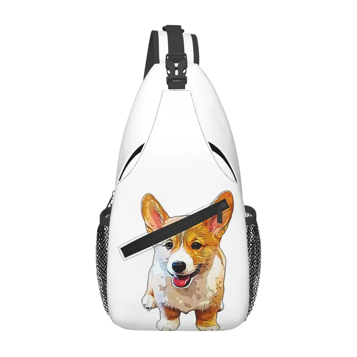 

Corgi Welsh Pembroke Corgi Puppy Dog Chest Bag Men Sling Crossbody Backpack Chest Bag Travel Hiking Daypack Shoulder Bag