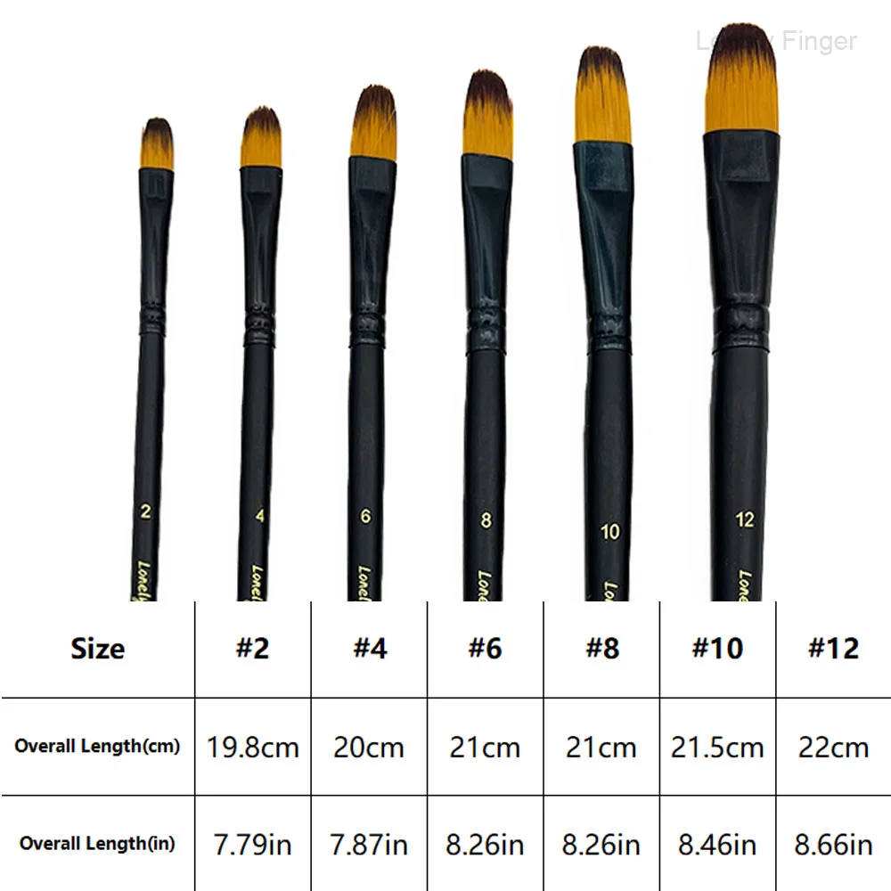 Filbert Paint Brushes Set, 6 Pcs Artist Paintbrushes for Acrylic Oil Watercolor Gouache Painting, Premium Nylon Hair Art Paint B