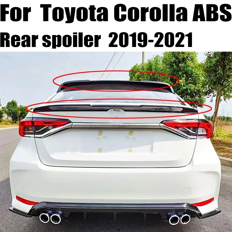 

KLSHIRU For Toyota Corolla Car Accessories Spoiler 2019 2020 2021 ABS Material Sedan Auto Trunk Rear Lip Wing Tail FIN Refit