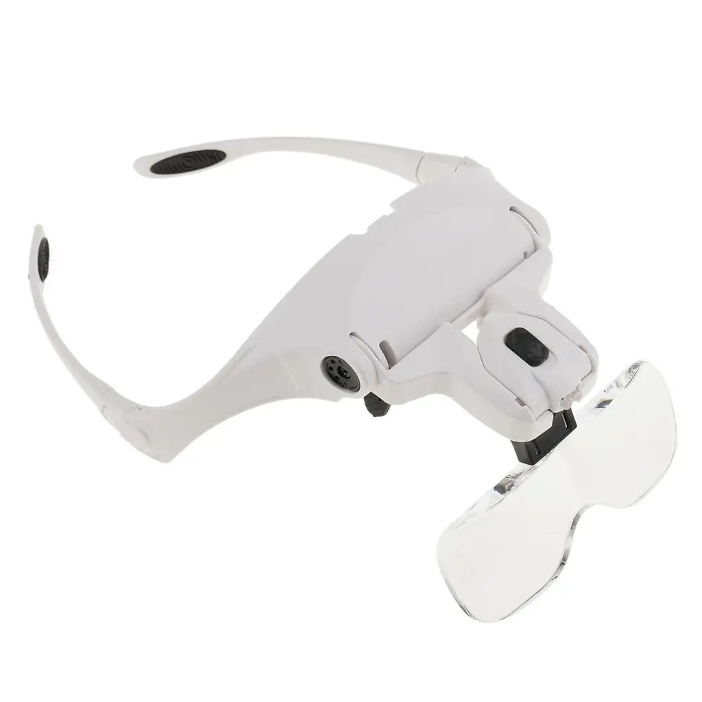 Premium LED Light Magnifying Glasses Hands Free Headset Loupe with 5 Lens for Hobby Jeweler Eyelash Extensions