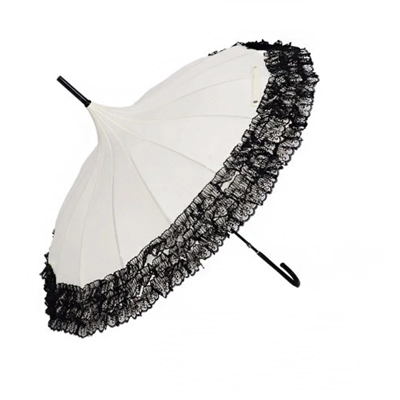 

Lace Pagoda Umbrella for Lady, Long-Handle Umbrella, Fancy Sunny and Rainy Umbrellas, Parasols, 14 Colors, 20 PCs/Lot