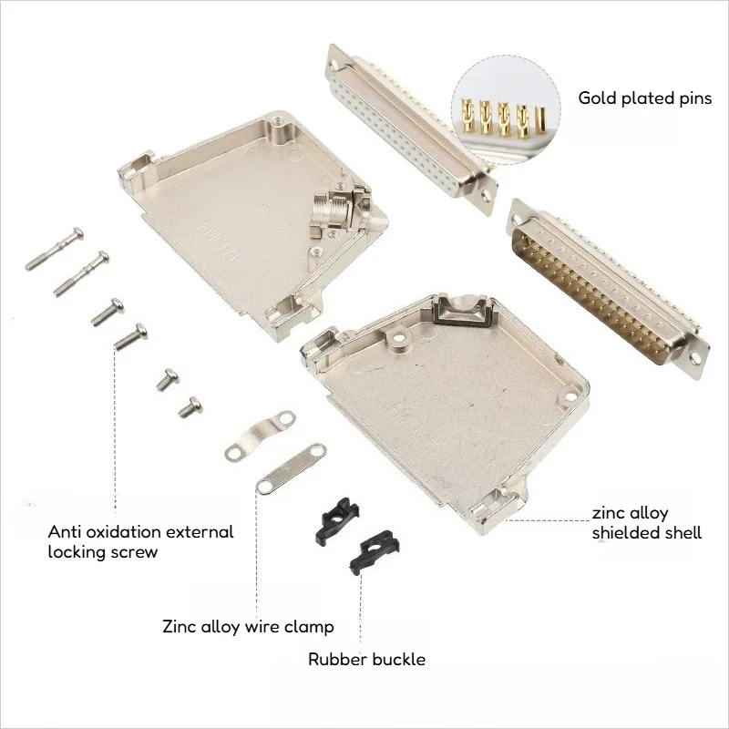 RS232 DB37 DB50 DB62H Soldering Serial Port Connector Metal D-SUB DB8W8 DB13W6 DB 21W4 DB 25W3 Plug Male Female Wiring Plug view 5