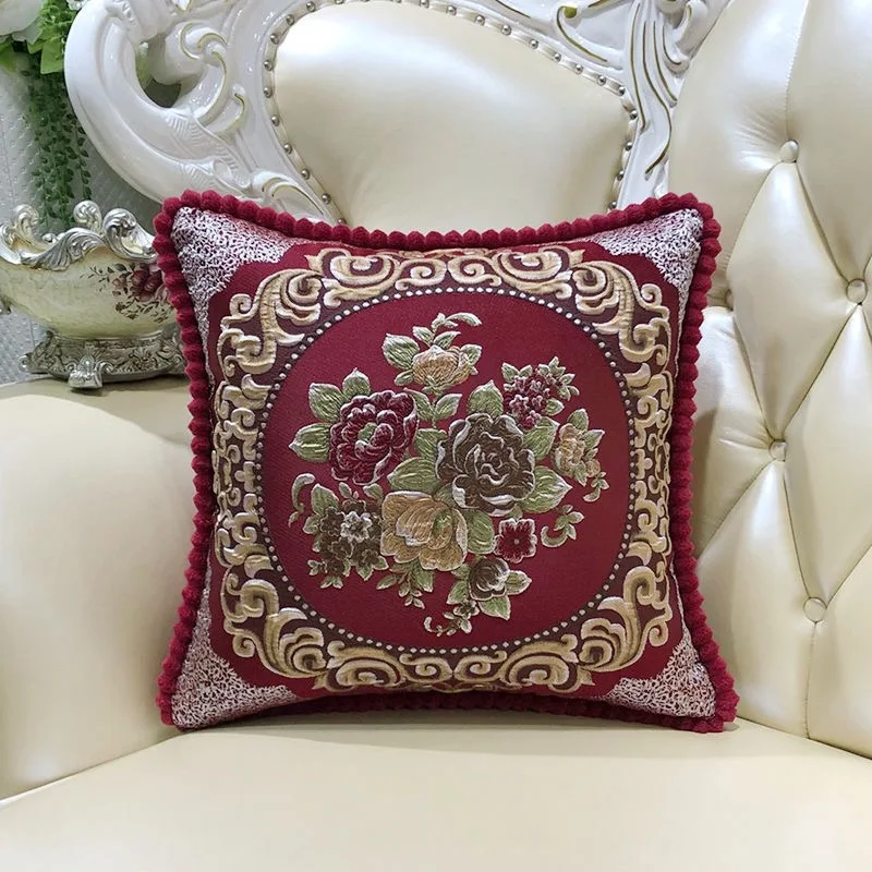 European-Style Sofa pillow case Luxury Living Room Pillows Bedside Backrest Embroidery Pillow Cover Large Pillow Removable