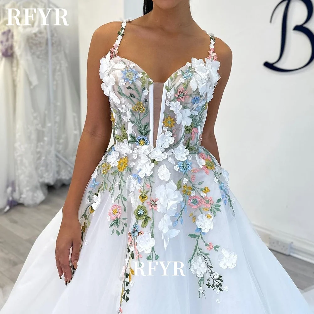 

RFYR A Line Party Dress Floral Prom Dress Elegant Embroidery Evening Gowns Women Sweetheart Gala vestidos de fiesta Customized