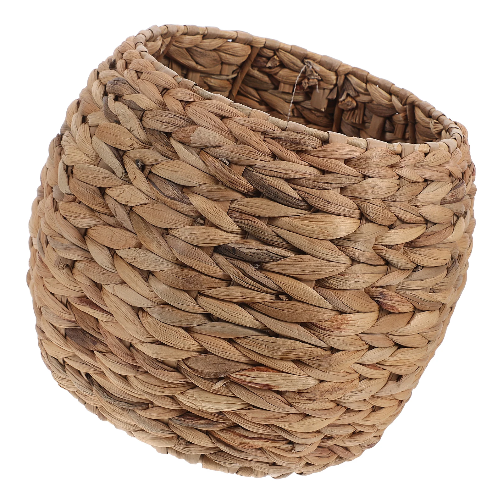

Natural Woven Storage Basket Hyacinth Material Farmhouse Style Organizer for Tabletop Dried Flowers Kitchen Bathroom Desktop