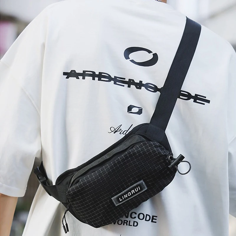 Men's Sporty Casual Crossbody Bag - Lightweight Nylon with Secure Zipper, Adjustable Strap, Youth Everyday Essentials Carrier