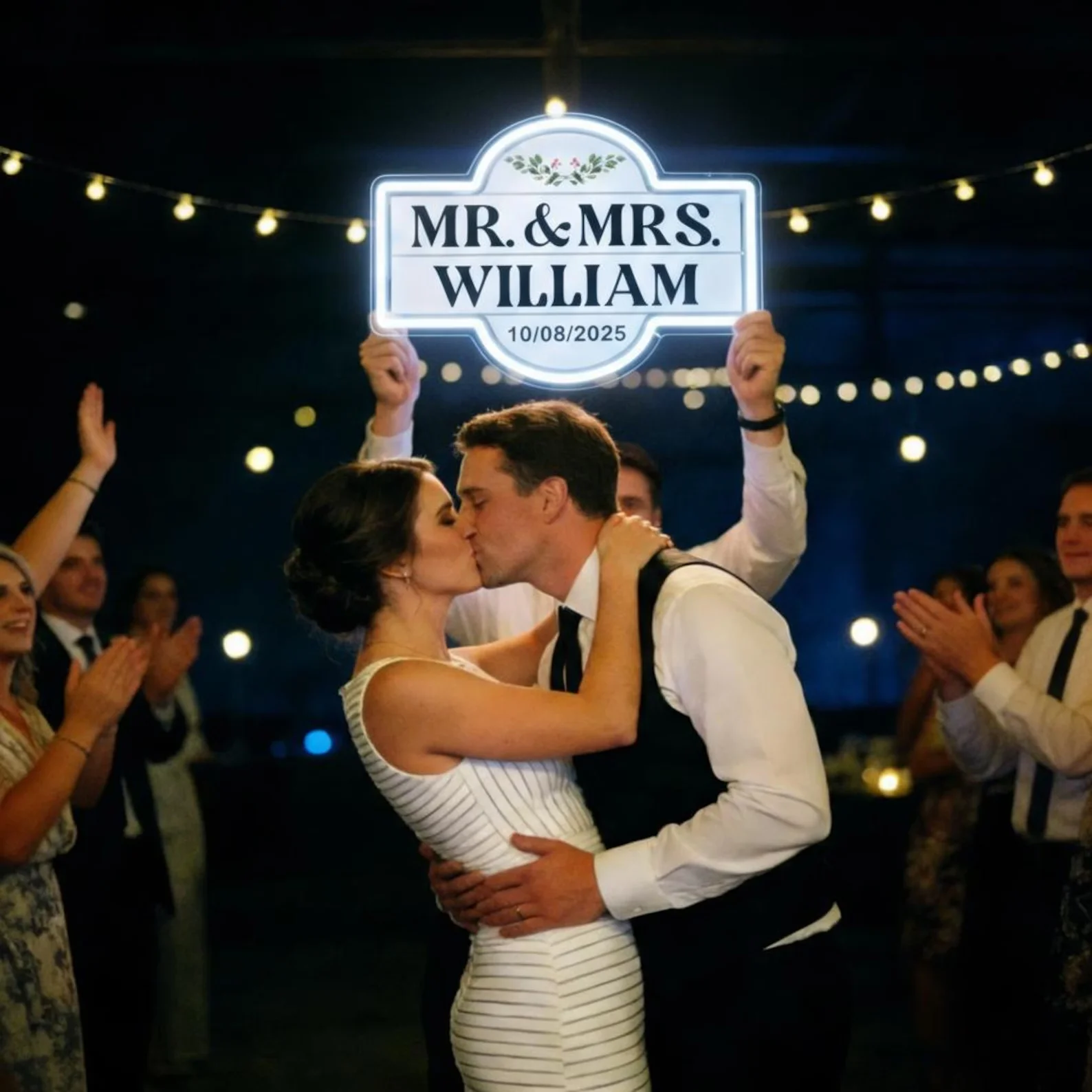Custom Name Wedding Neon Sign LED Light, Personalized Bridal Party Decor for Wedding Reception Entrance Event image 3