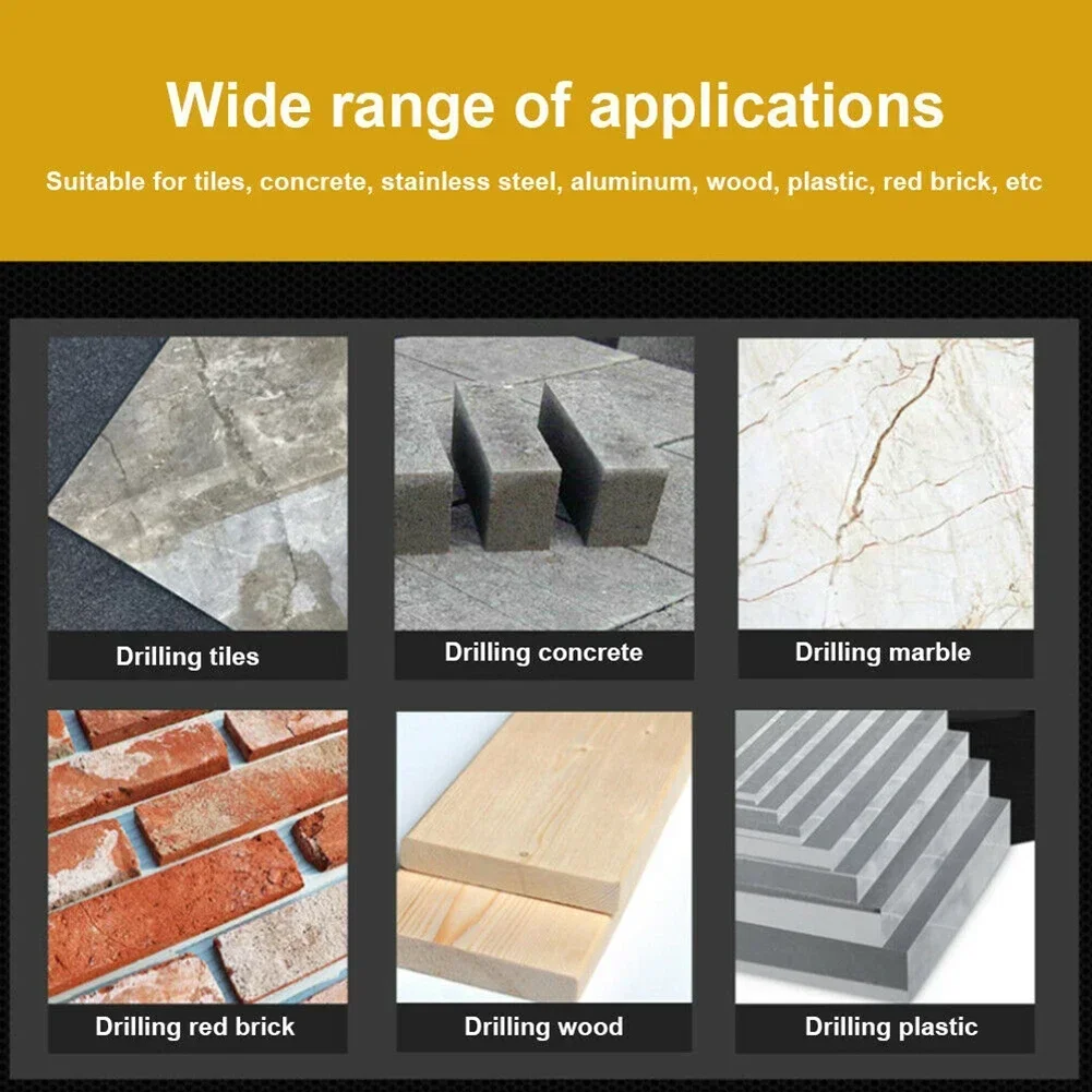 لقم الثقب الزجاجي الحفر الاسمنت سيراميك سيراميك بلاط الرخام الرخام 5 قطعة أدوات مع 4 حواف القطع الخشب #3