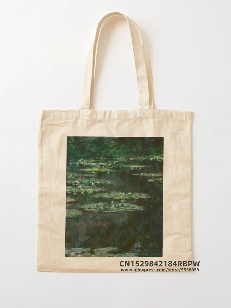 Claude Monet - Flower Beds at Vétheuil Tote Bag Girls Pacakge Hand Bag Women Eco Reusable Shoulder Shopper Bags Bolsas De Tela