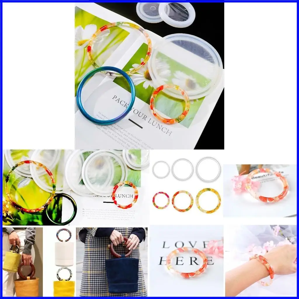 

4Pcs Women Handbag Handle UV Crystal Epoxy Resin Mold DIY Keychain Bracelet Mold