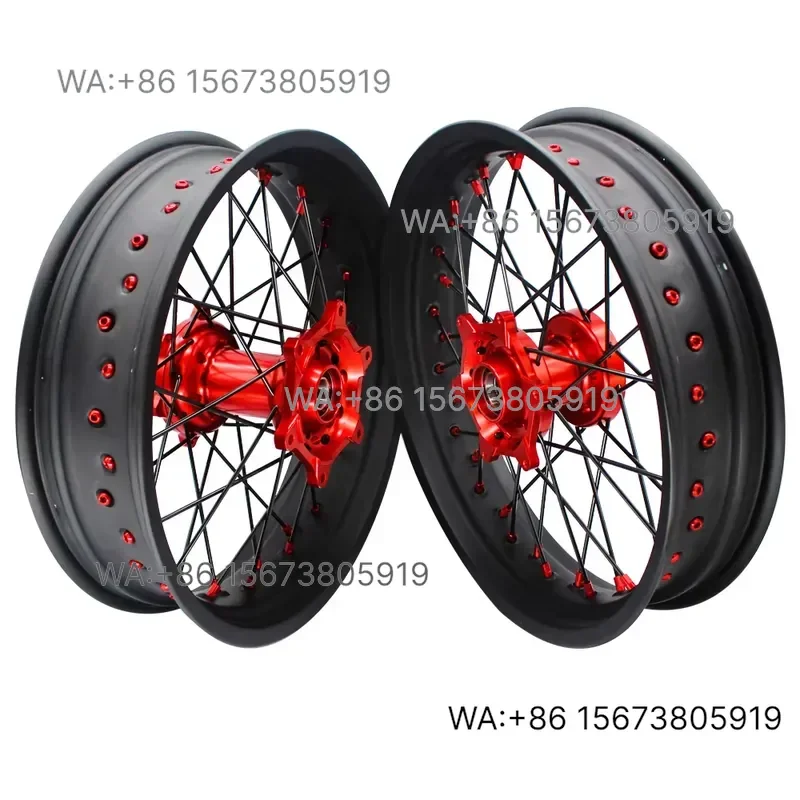 For  Wmwmnu 17 Inch 36 Spokes Anodized Alloy Motorcycle Wheels Supermoto Rims  EXC SXF SX 250 300 450
