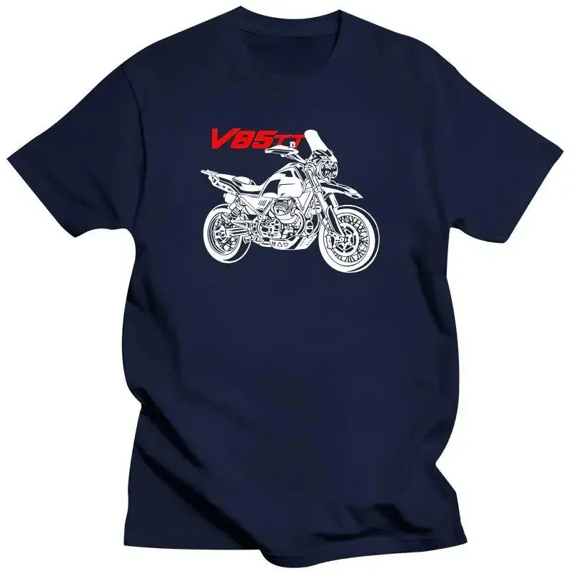 Fashion T-Shirt Moto Guzzi V85Tt V 85 Tt Motorcycle Printing Men Cotton Tees Harajuku Streetwear  Tops Summer Men's T-Shirt