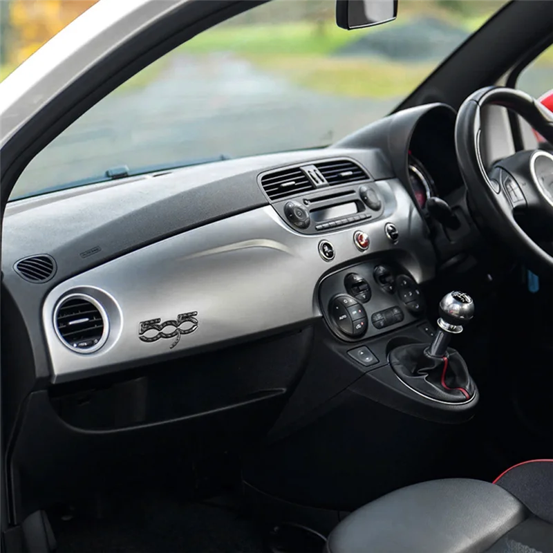 For Abarth 595 Fiat 500 2007-2024 Compatible Carbon Fiber Car Dash Dashboard Trim Conversion Badging