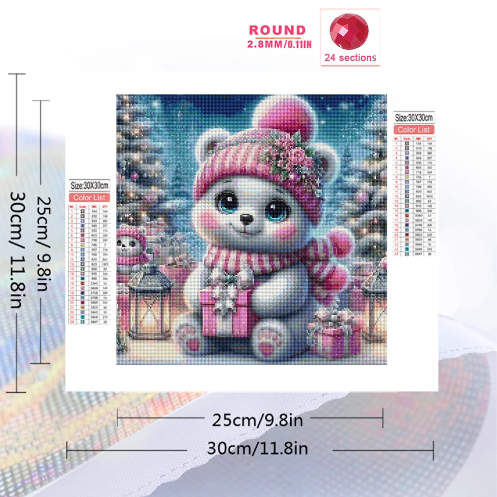 Momoart Diamond Painting Bear Animal Cartoon New Arrival Diamond Mosaic Winter Suitable for Beginners DIY Embroidery Unique Gift