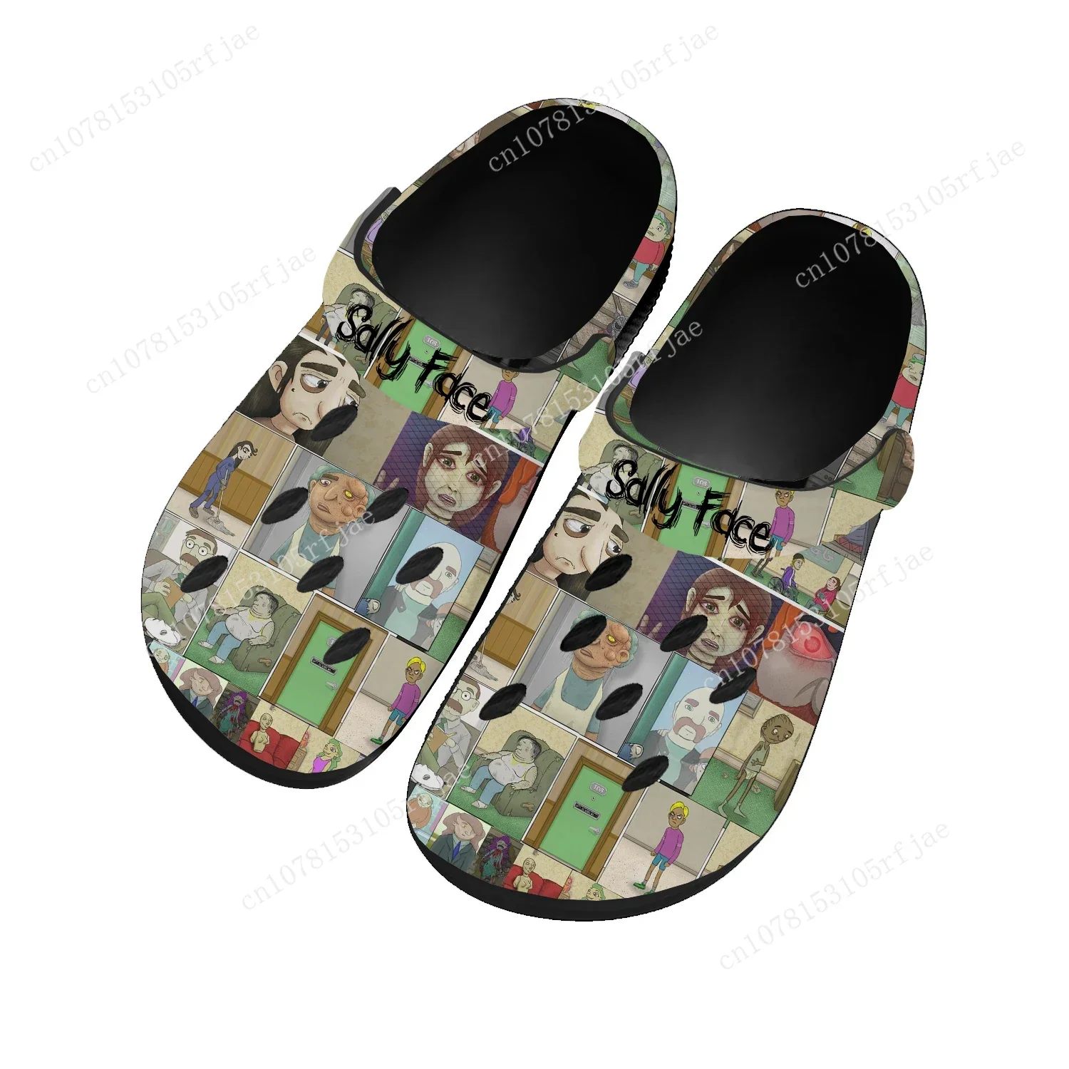 

Sally Face Home Clogs Cartoon Game Mens Womens Youth Boys Girls Sandals Shoes Garden Bespoke Custom Shoes Beach Hole Slippers