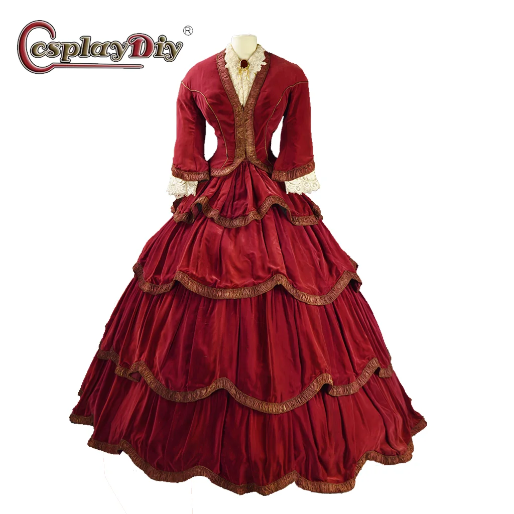 Cosplaydiy Movie The Heiress Catherine Sloper Cosplay Two Piece Antebellum Dresses Victorian Vintage Party Dresses Women Dresses