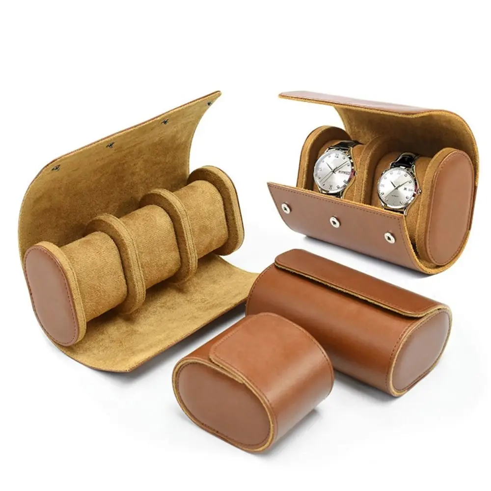 

1/2/3 Slot Portable Watch Roll Durable Dustproof Leather Watch Storage Case Watch Organizer Holder PU Wrist Watch Display Bag