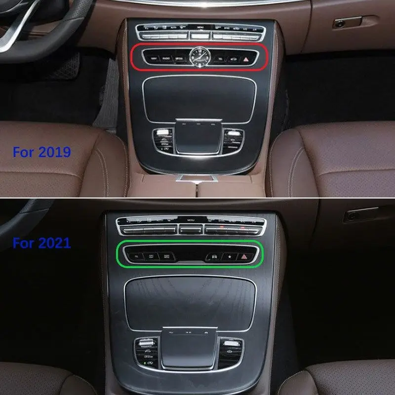 

For Mercedes Benz E Class W213 S213 A238 C238 2019-2021 2pcs Car Interior Accessories Trim Center Console Decoration Panel Cover