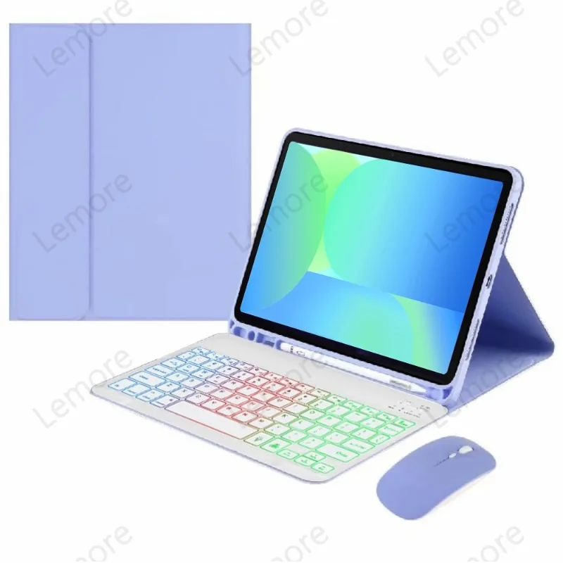 

Case with Rainbow Backlit Keyboard for Samsung Galaxy Tab S6 Lite 10.4 inch 2024/2022/2020 Case with Pencil Slot Stand Cover
