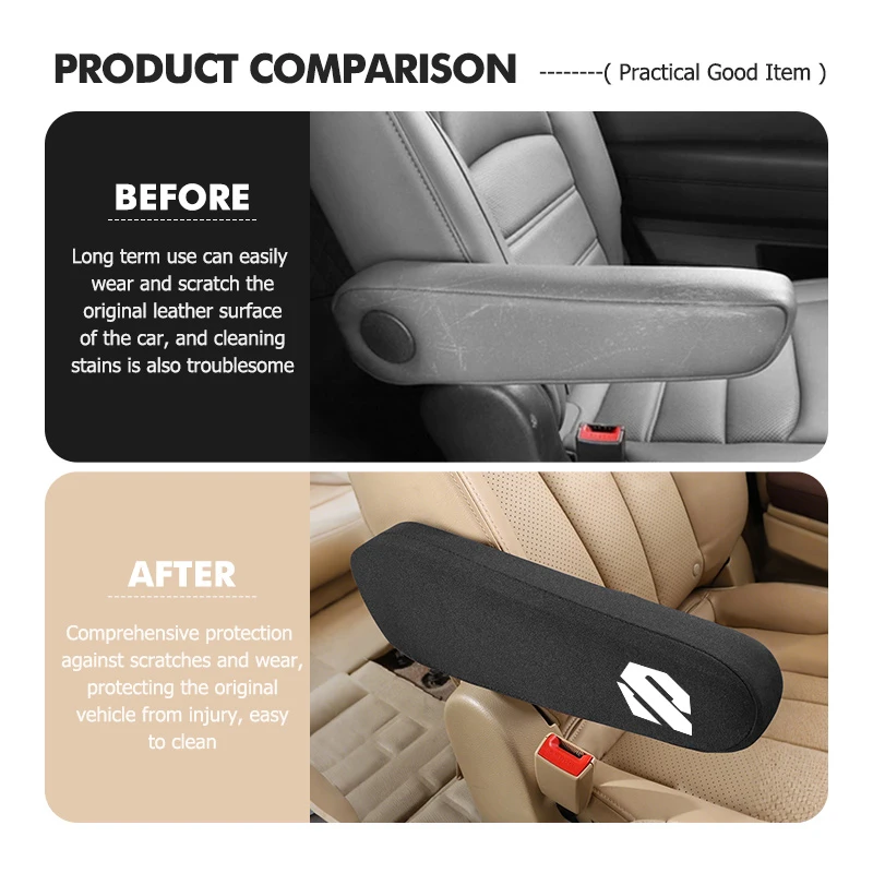 New Elastic Cloth Wear-resistant Full Cover Car Seat Armrest Covers For Toyota Alphard Vellfire 10 20 30 Series 2003-2019 2020