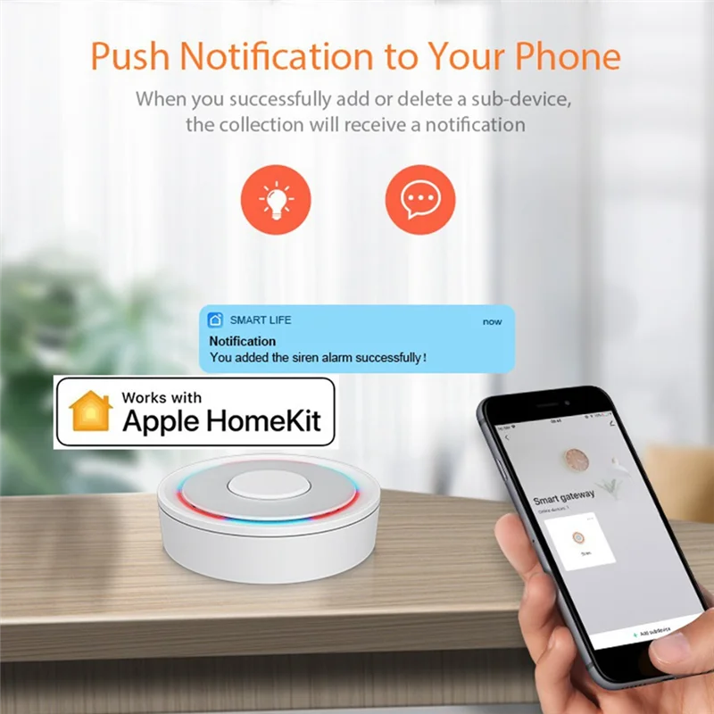 

Шлюз Zigbee Gateway для Homekit, хаб с приложением Smart Life для Apple Siri, Alexa, Google Home, голосовое управление, Wi-Fi, беспроводной мост