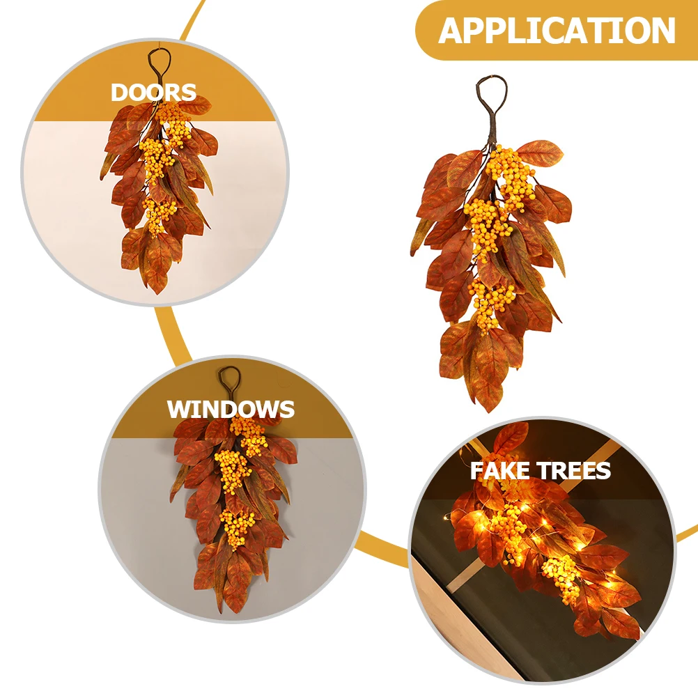 

Artificial Maple Hanging Adornment Bright Shopwindow Pendant Color Thanksgiving Fall DecorationPlants Indoor Decor
