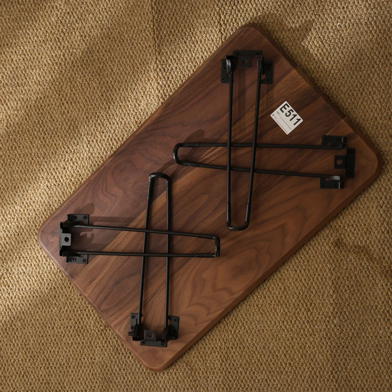 Black Walnut Foldable Bay Window Desk Luxury Tatami Table Japanese Tea Stand Space-Saving Elegant Low