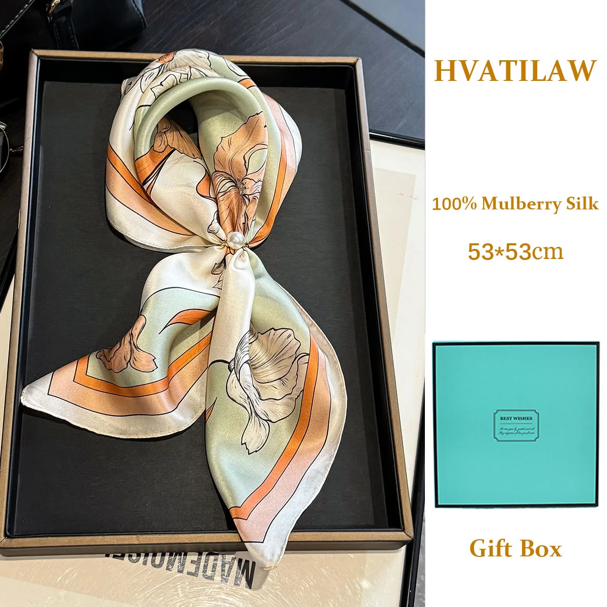 

2026 Spring Summer Luxury Stripes 100% Pure Silk Scarf Square Women Shawl Mulberry Wrap Fashion Hair Neck Hijabs Foulard Scarves