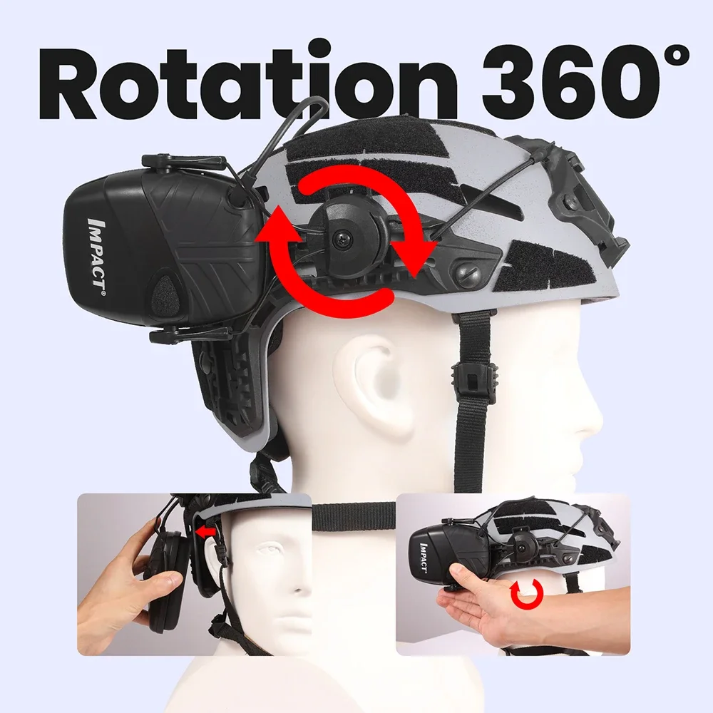 Sport Hunting Shooting Helmet Electronic Earmuffs Helmet Track Adapter Tactical Headphone Holder Noise Reduction Earmuffs