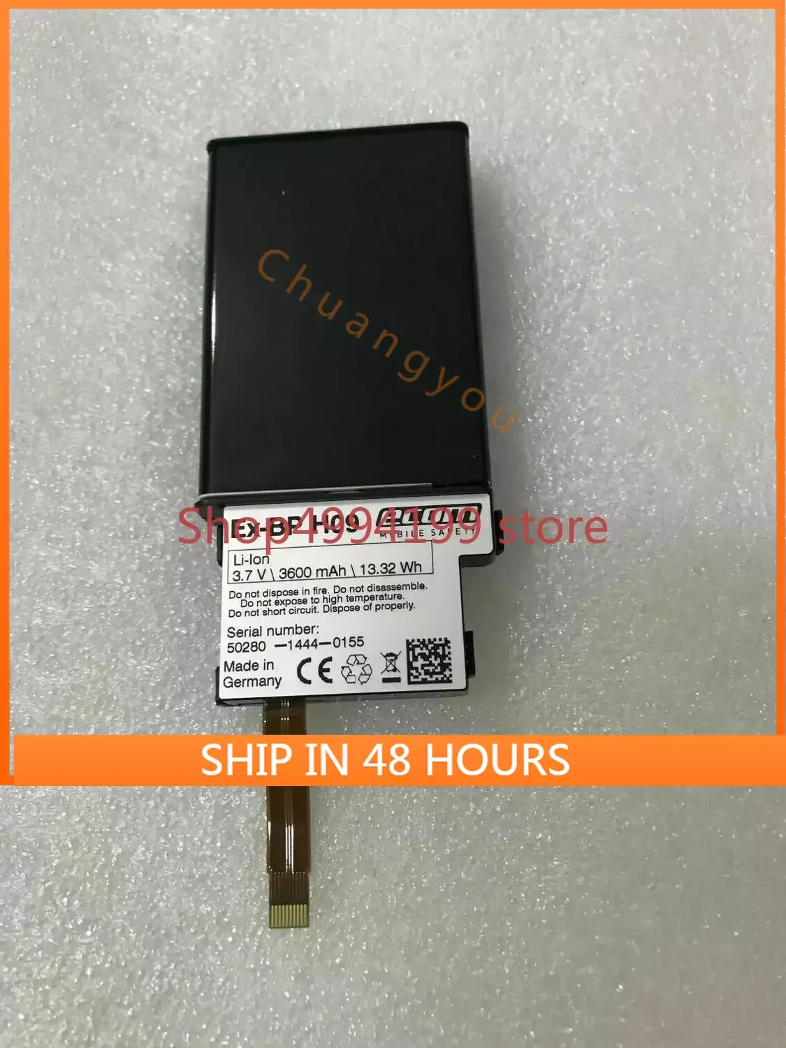 3.7V 3600mAh EX-BP H09 50280-1446-0286 For Ecom Mobile Safety Smart-Ex® 01 01M (Zone 1 / DIV 1 Smartphone) Battery