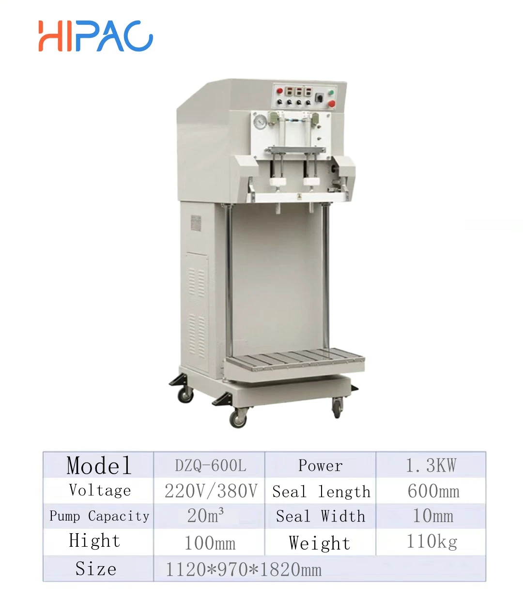 HIPAC DZQ600L Vertical Vacuum Machine Multifunctional Vacuum Sealing Machine, Large Bag External Vacuum Packaging Machine