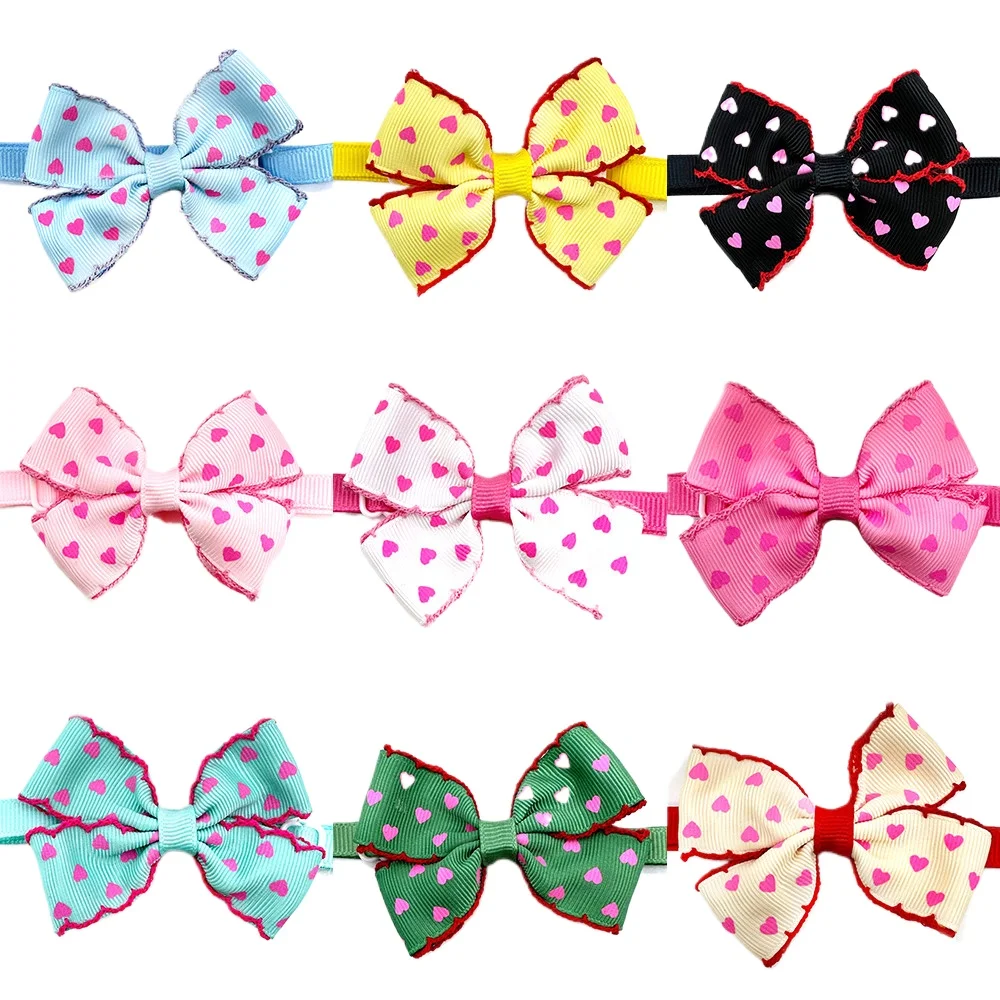 50pcs Valentine's Day Small Dog Bow Tie Love Style Pet Supplies Puppy Dog Bowtie Puppy Cat Bow Tie Grooming Accessories