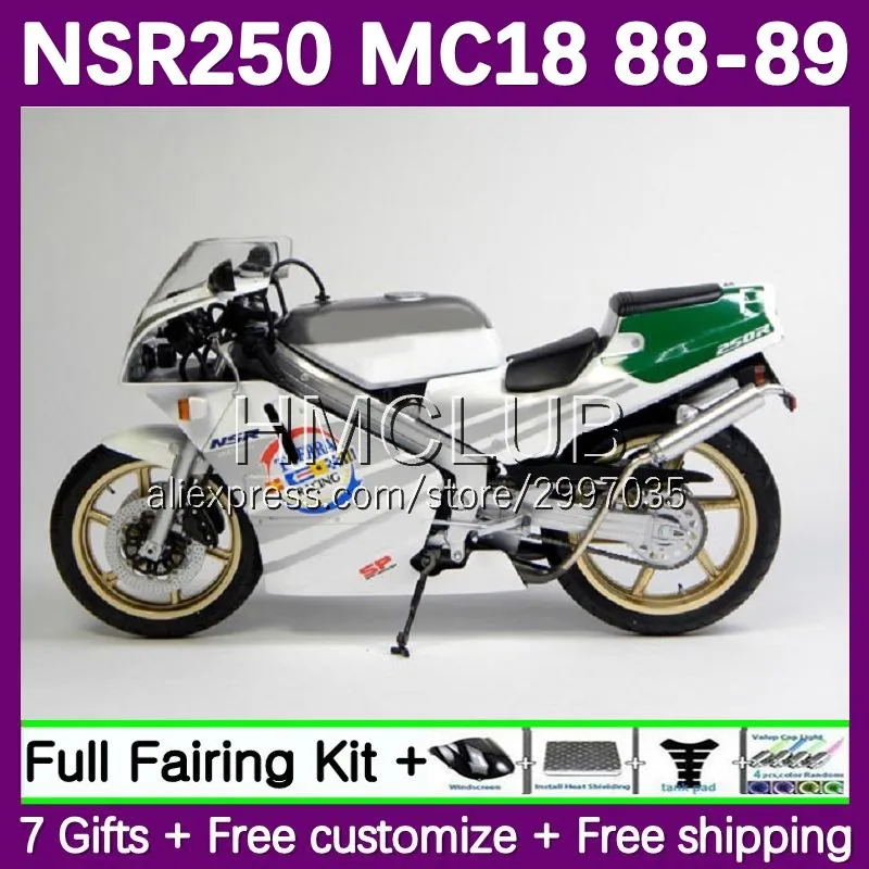 Fairing For HONDA NSR250R MC 18 NS250 NSR 250 R 250R CC 88 89 33No.88 MC18 PGM2 NSR250 R RR silver stock NSR250RR 1988 1989 Body