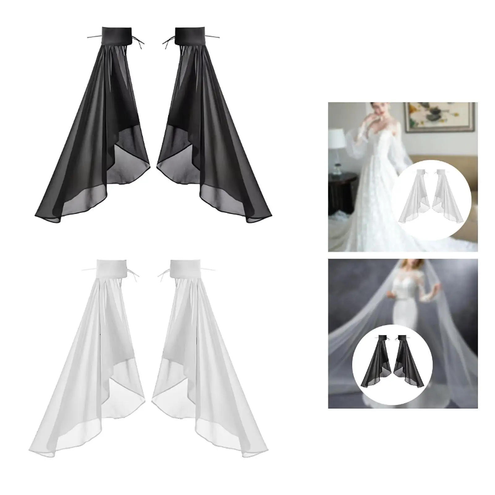 Satin-Chiffon, lange Tüllärmel, abnehmbare Armabdeckung, modisches Arm-Accessoire für Frauen, Herbst, Hochzeit, Cosplay