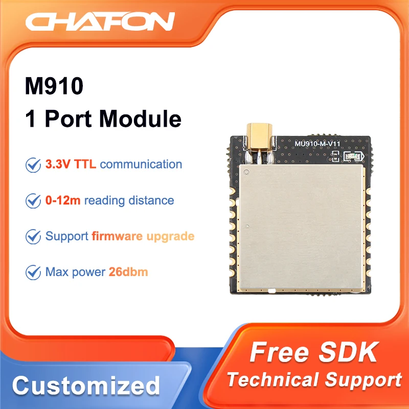 

CHAFON MU910-M uhf rfid reader module 865-868Mhz with one antenna port inventory system