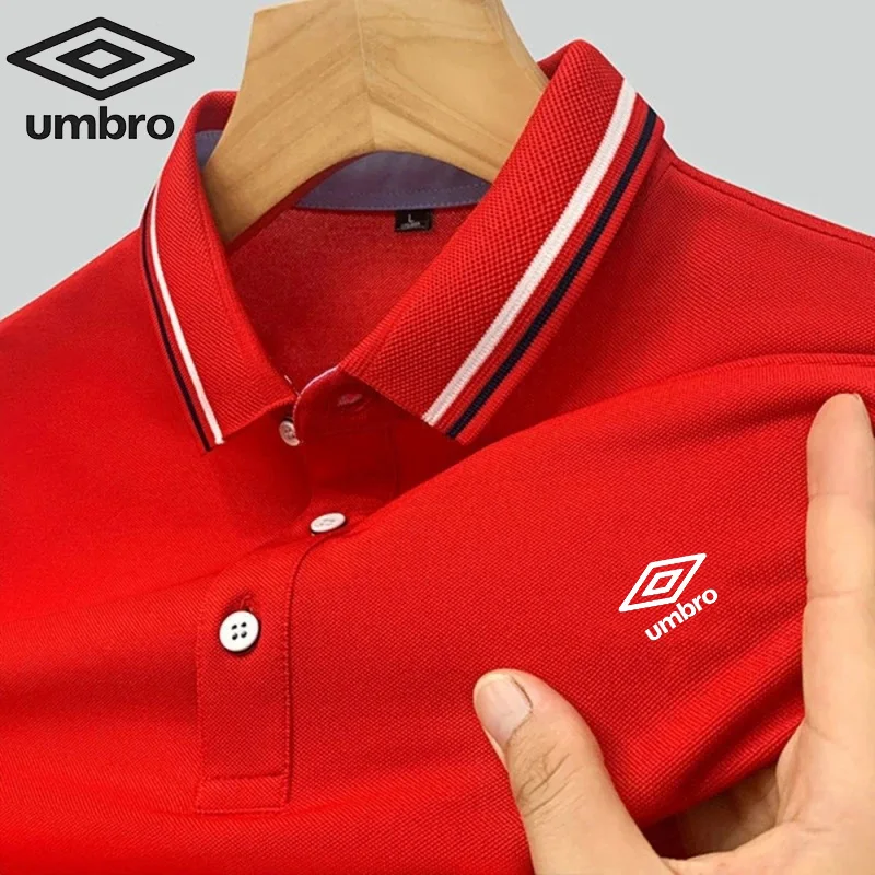 Umbro High End Embroidered Polo Shirt Men\'s Summer High Quality Fashion Business Leisure Outdoor Sports Short Sleeved T-shirt