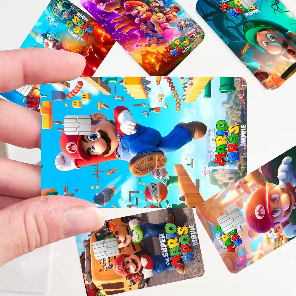 Game S-Super M-Mario B-Bro Anime Anime Cartoon Bear Skin Sticker Film Tape Case for Big Credit Debit Card Front Side