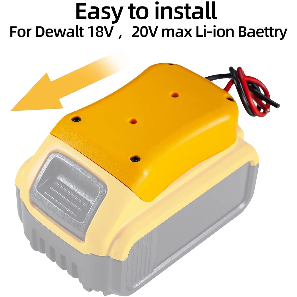 Imagem -02 - Adaptador Power Wheel para Dewalt 18v 20v Li-ion Battery Dock Conector de Alimentação 12 Fios Gauge Faça Você Mesmo Conector Conversor de Bateria