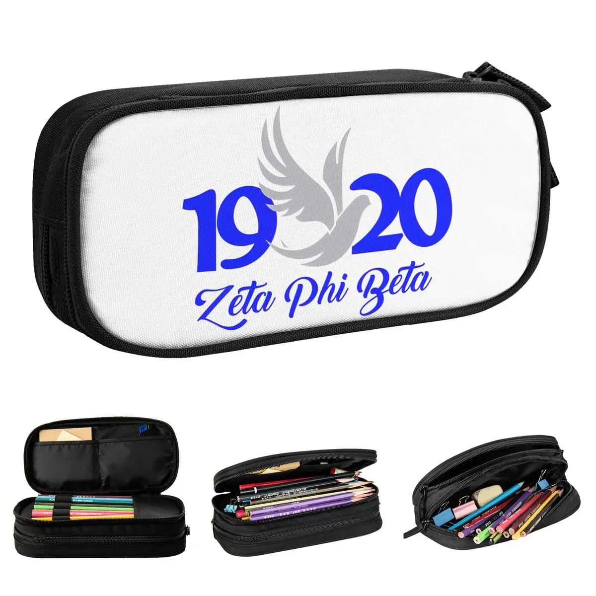 

Zeta Phi Beta 1920 Pencil Case Classic Pen Holder Bags Girls Boys Big Capacity School Supplies Gift Pencilcases