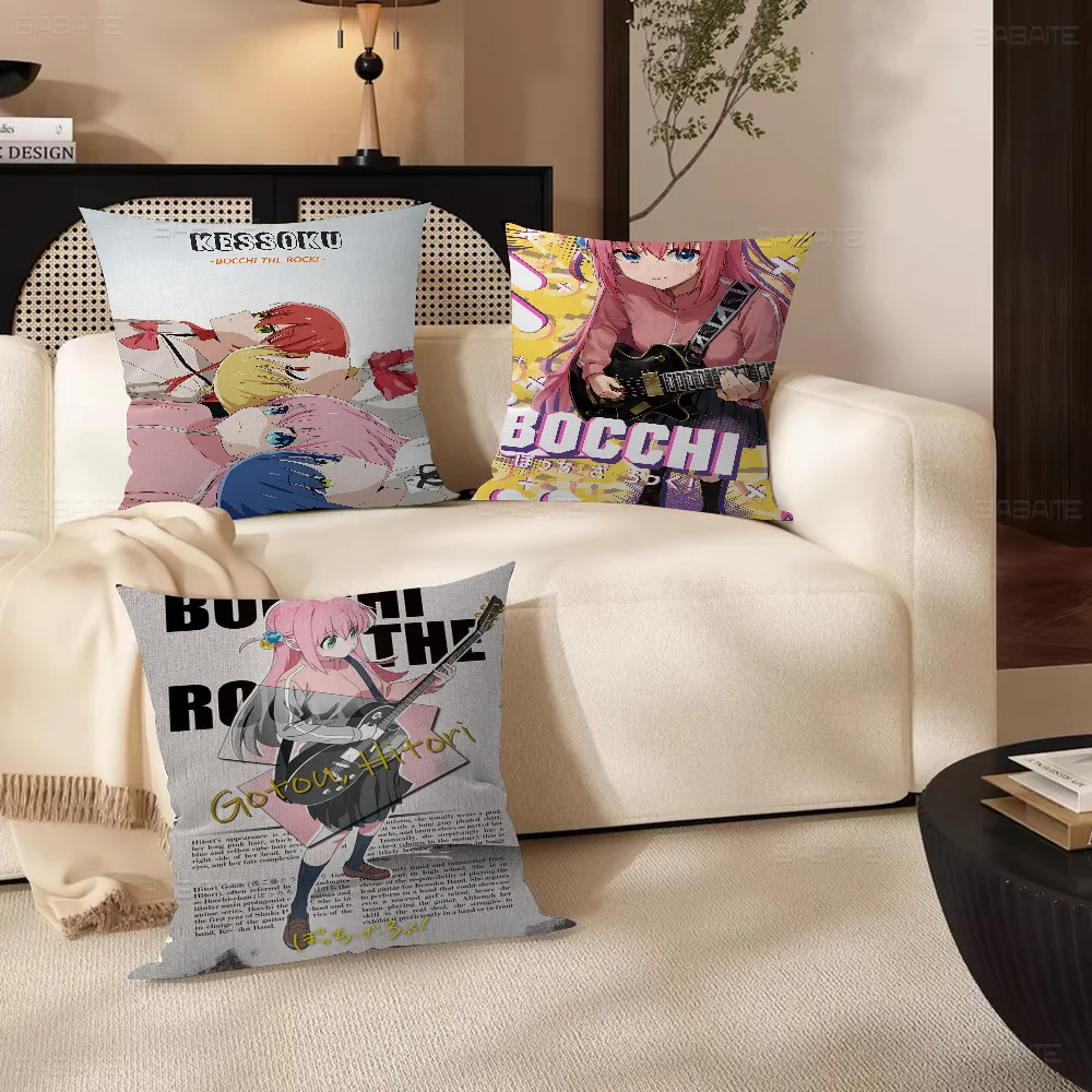 Pop Anime Bocchi The Rock Pillow Cover Sofa Cushion Cover Home Room Decoration Children Gift