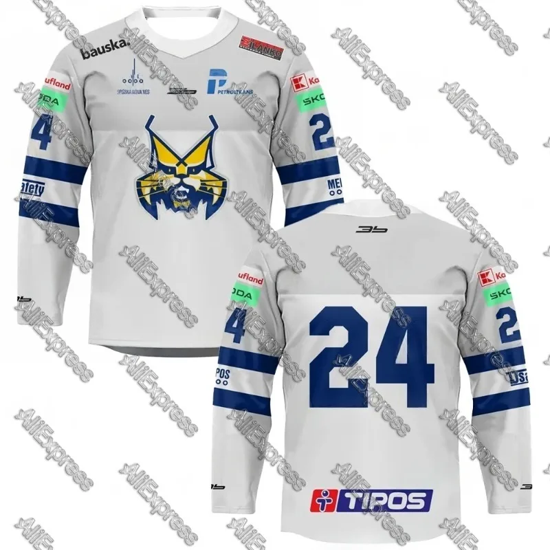 للجنسين تشيكوسلوفاكيا ثلاثية الأبعاد طباعة الهوكي جيرسي طاقم الرقبة تي شيرت الصيف EHL HK Spisska Nova Ves الوافدين الجدد 2025 للكبار والأطفال