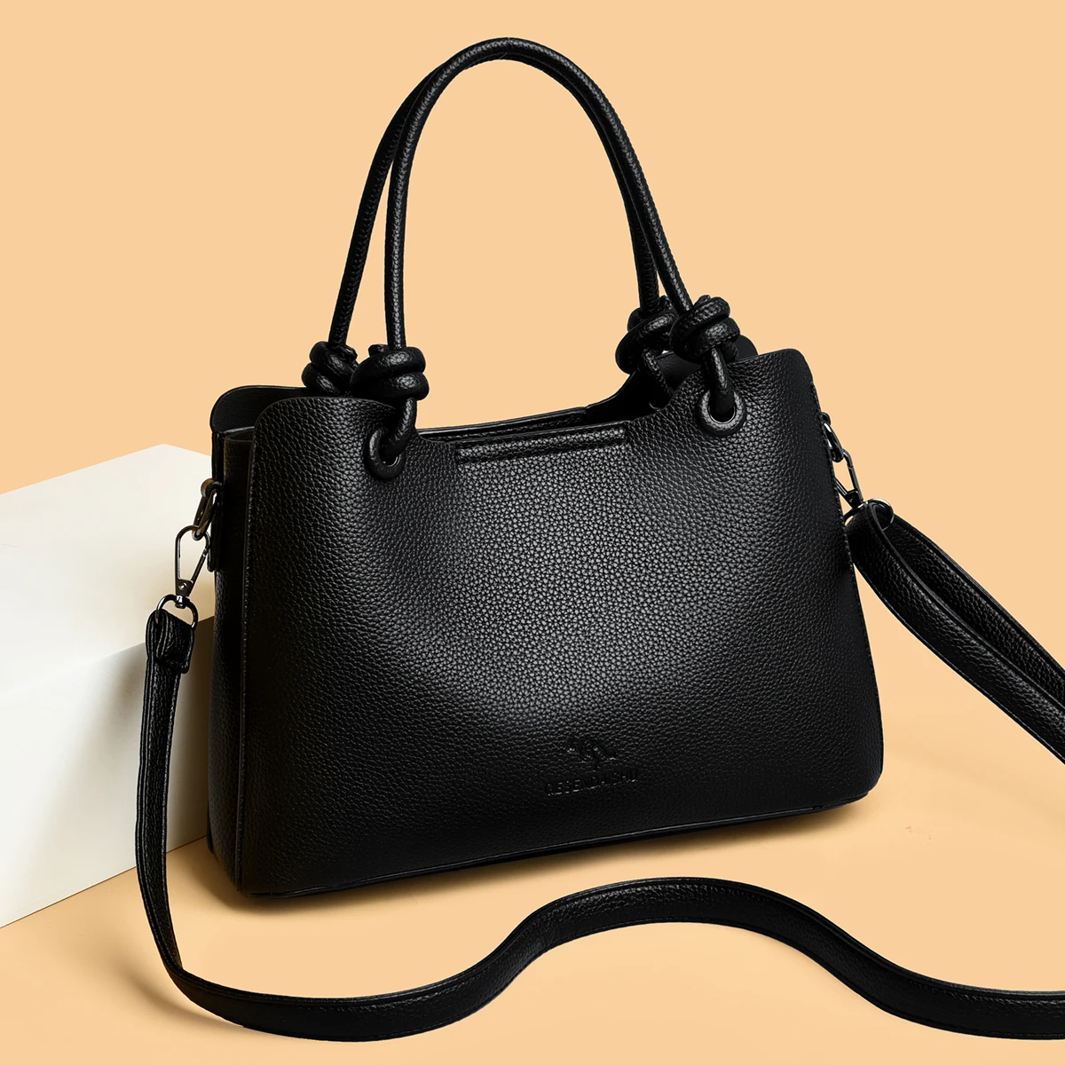 New Fashion Solid Color PU Leather Shoulder Bag Women Business Tote Purse with Back Zipper Ladies Daily Commuter Work Handbag 20