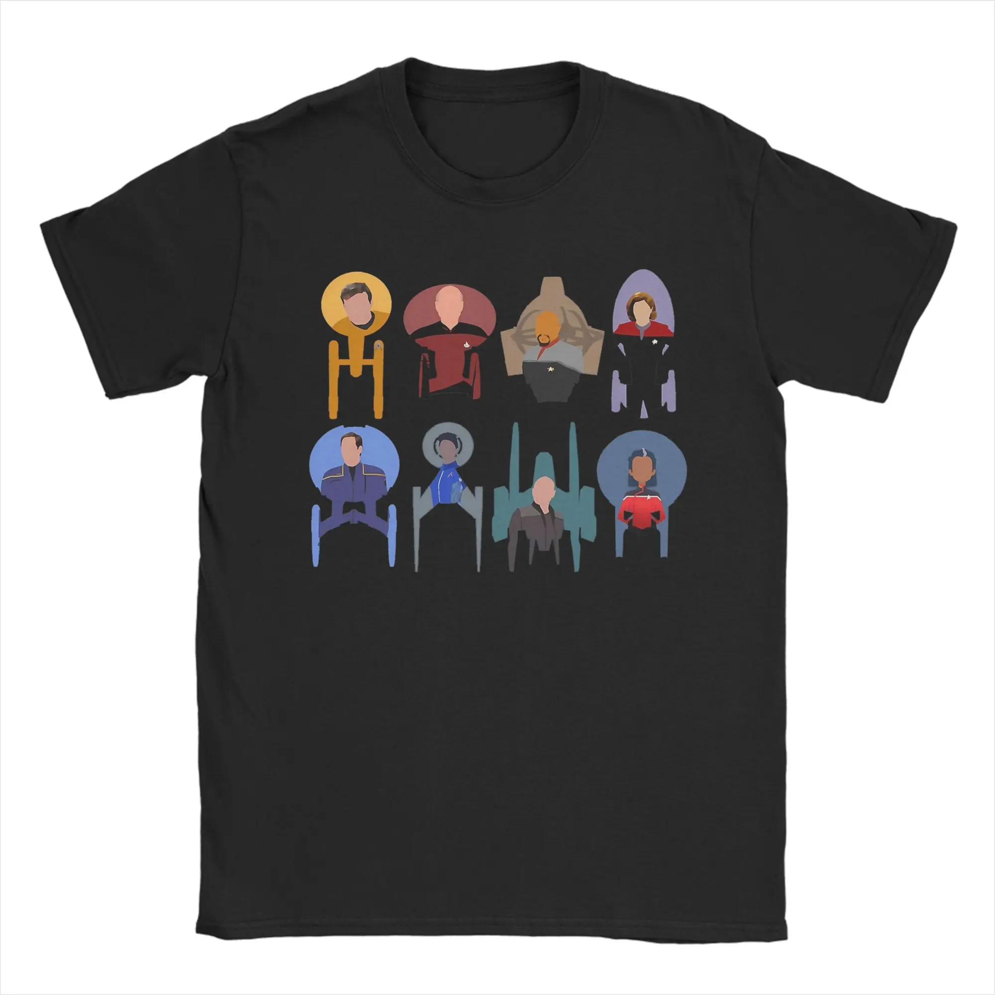 Funny Stars Treks Ships Captains T-Shirt Men O Neck 100% Cotton T Shirt  Short Sleeve Tee Shirt Adult Clothing