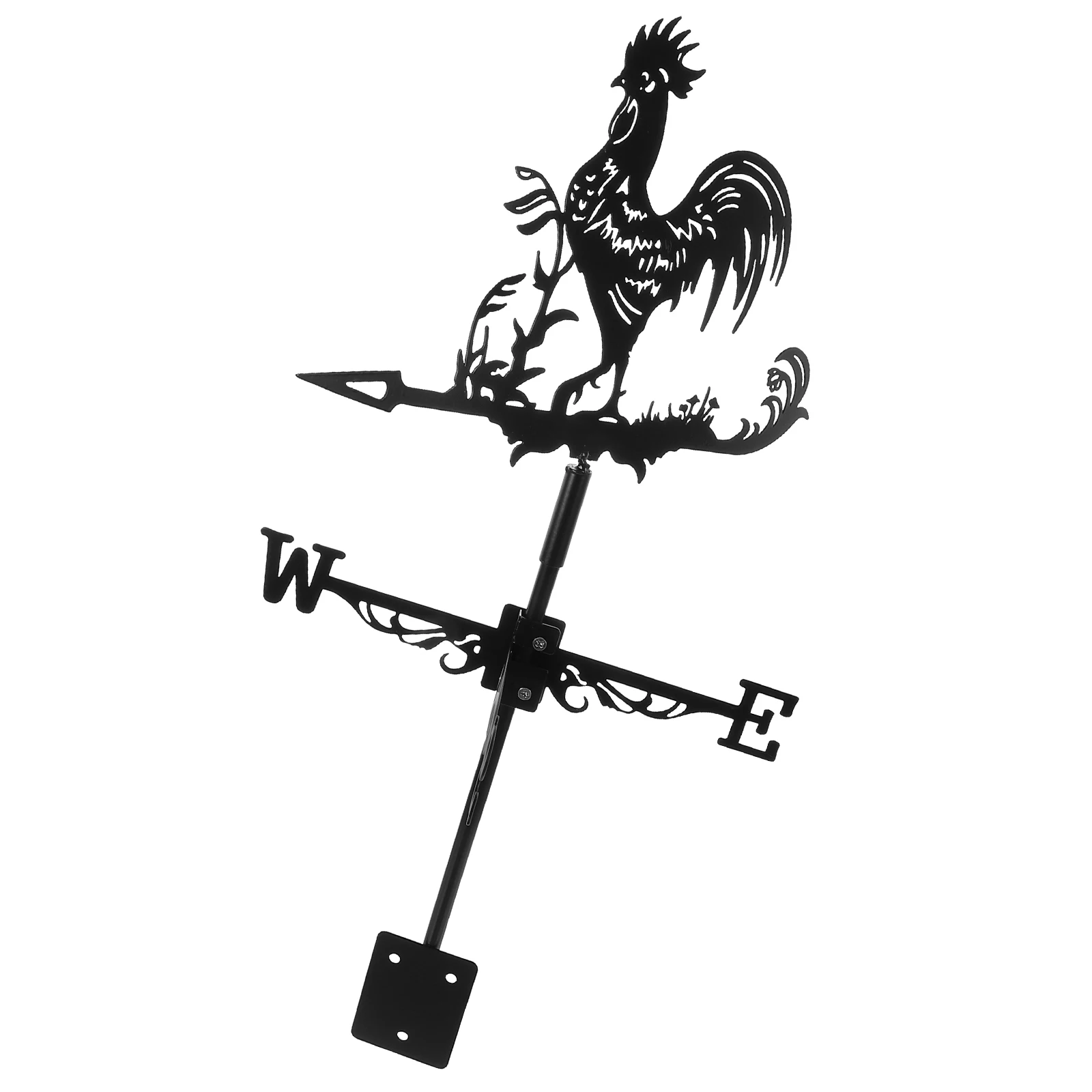 

Wrought Iron Rooster Weather Vane Small Roof Mount Decorative Wind Direction Indicator Metal Vane Garden Yard Shed Ornament