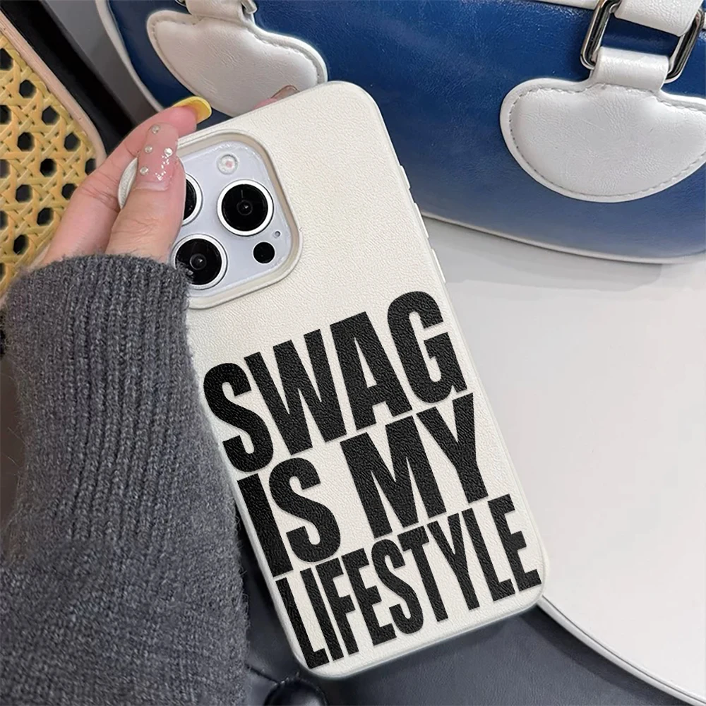 Чехол Swag Lifestyle для iPhone 17 16 15 14 13 12 11 Pro Max, силиконовый кожаный чехол для iPhone 13 15 16 17 Air Pro Max, чехол из ТПУ