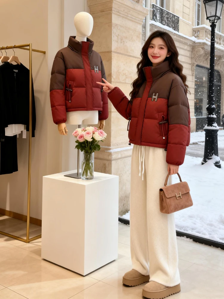 

Ladies' Commuter ort down Jaet Thiened Winter Coat Korean Sle Lazy Faionable Cotton Padded Zipper Closure Long Sve